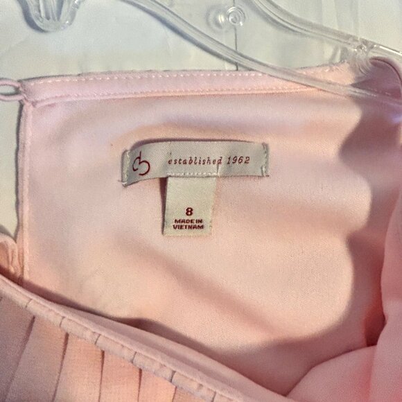 Dressbarn Floral Print Sleeveless Pink Dress Size 8 Pleated Details Fairy Whimsy - Picture 4 of 6